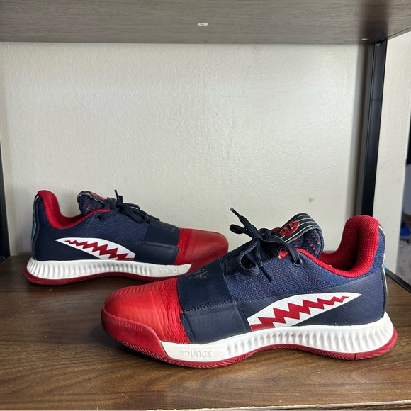 Adidas James Harden Vol 3 Shark Blue & Red Basketball Shoes 7 Mens / 8.5 Women’s - Picture 2 of 8